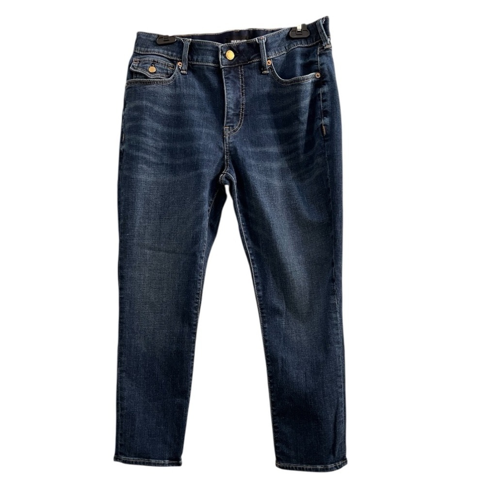 True Religion Mid Rise Skinny Jeans Blue Horse Shoe Pocket Size 32